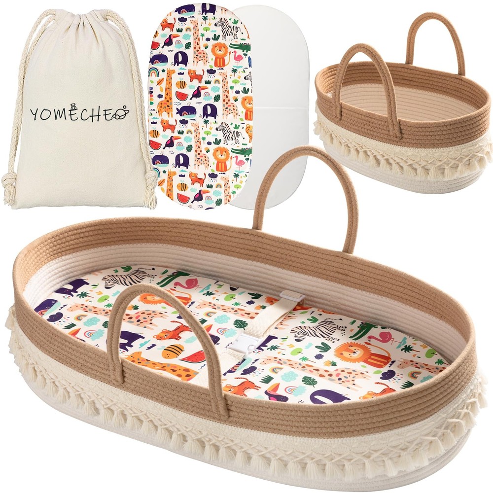 Baby Changing Basket, Boho Moses Baskets for Newborn, Baby Basket for Baby Dr...