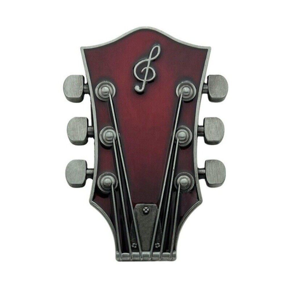 Guitar Headstock Western Belt Buckle Vintage Music Enthusiasts Cowboy Rodeo Wear