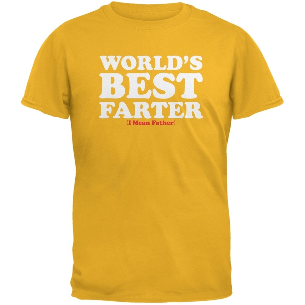Fathers Day - World's Best Farter Gold Adult T-Shirt-image