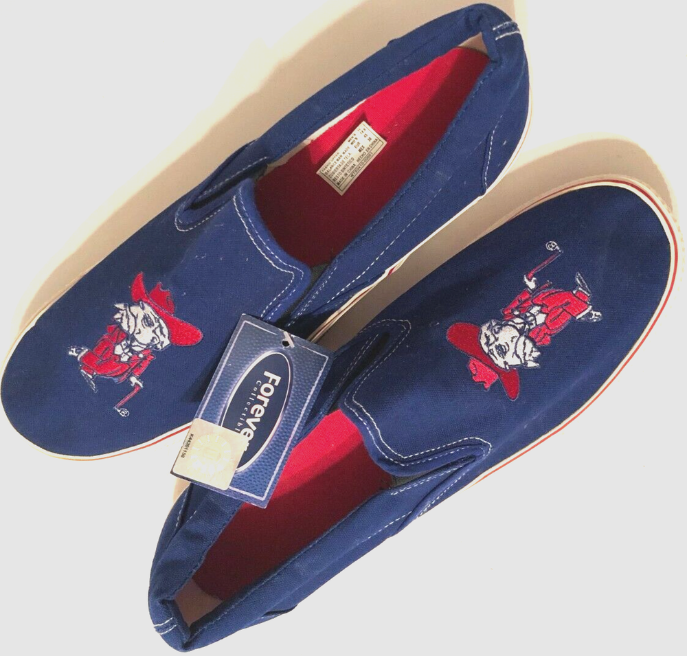 Ole Miss Rebels SEC Logo Blue NCAA Slip-On Sneakers Men Size 11 12.5  