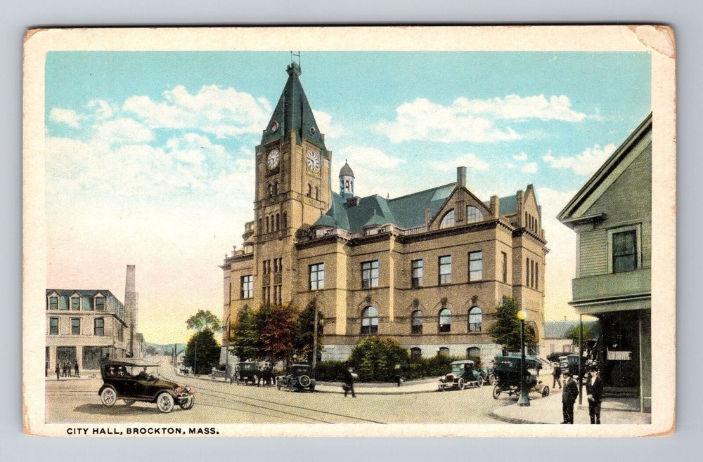 Brockton MA-Massachusetts, City Hall, Vintage Postcard