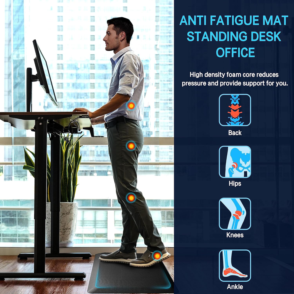 FEATOL Anti Fatigue Mats for Standing, 9/10 Extra Thick Ergonomic Standing Desk