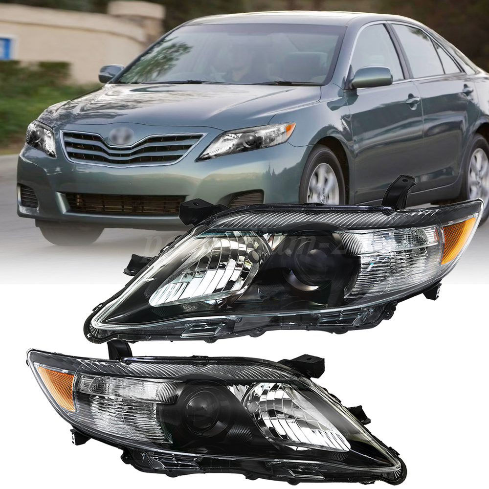 Toyota Camry 2010-2011 Black Chrome Projector Headlights L+R Pair