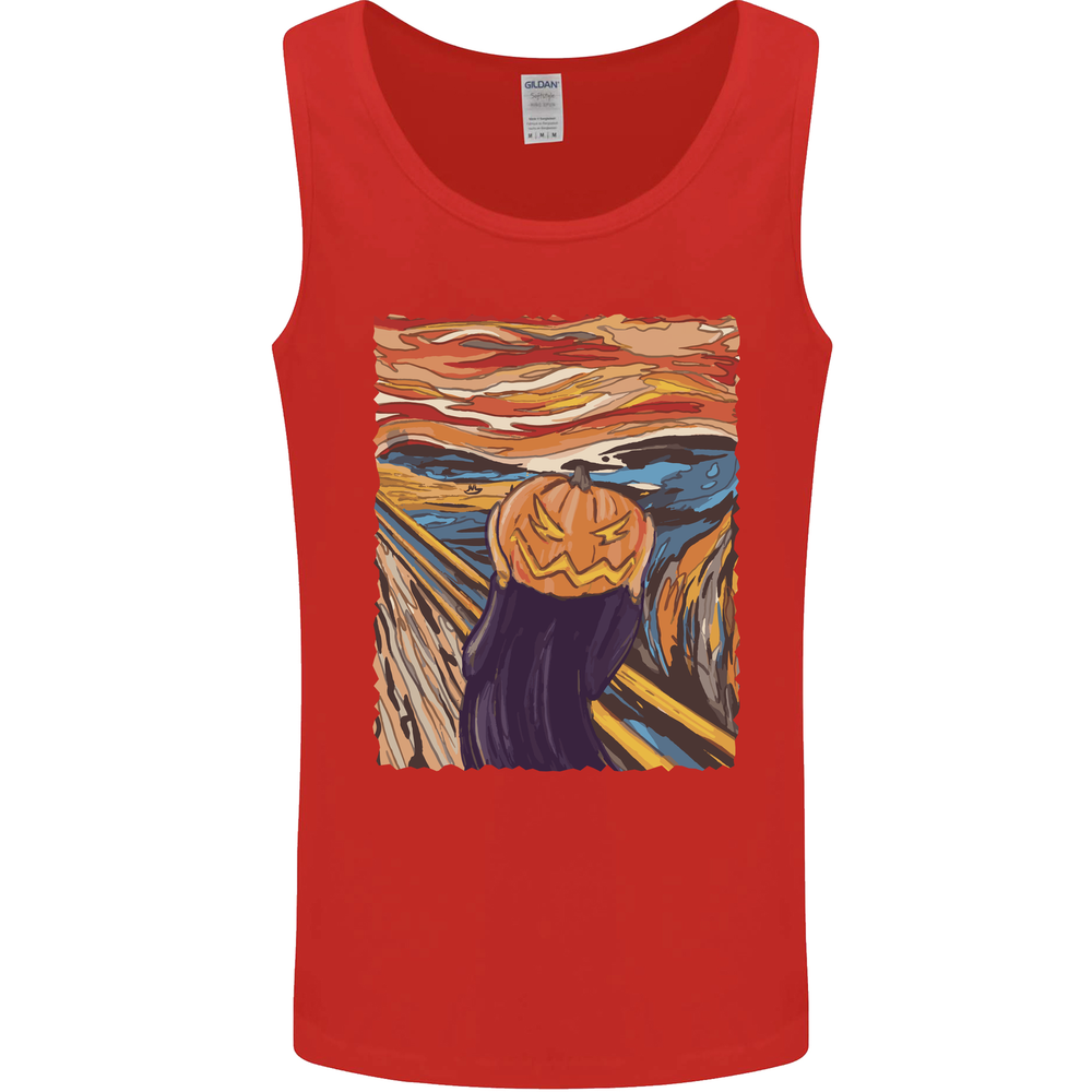 Pumpkin Scream Painting Halloween Mens Vest Tank Top