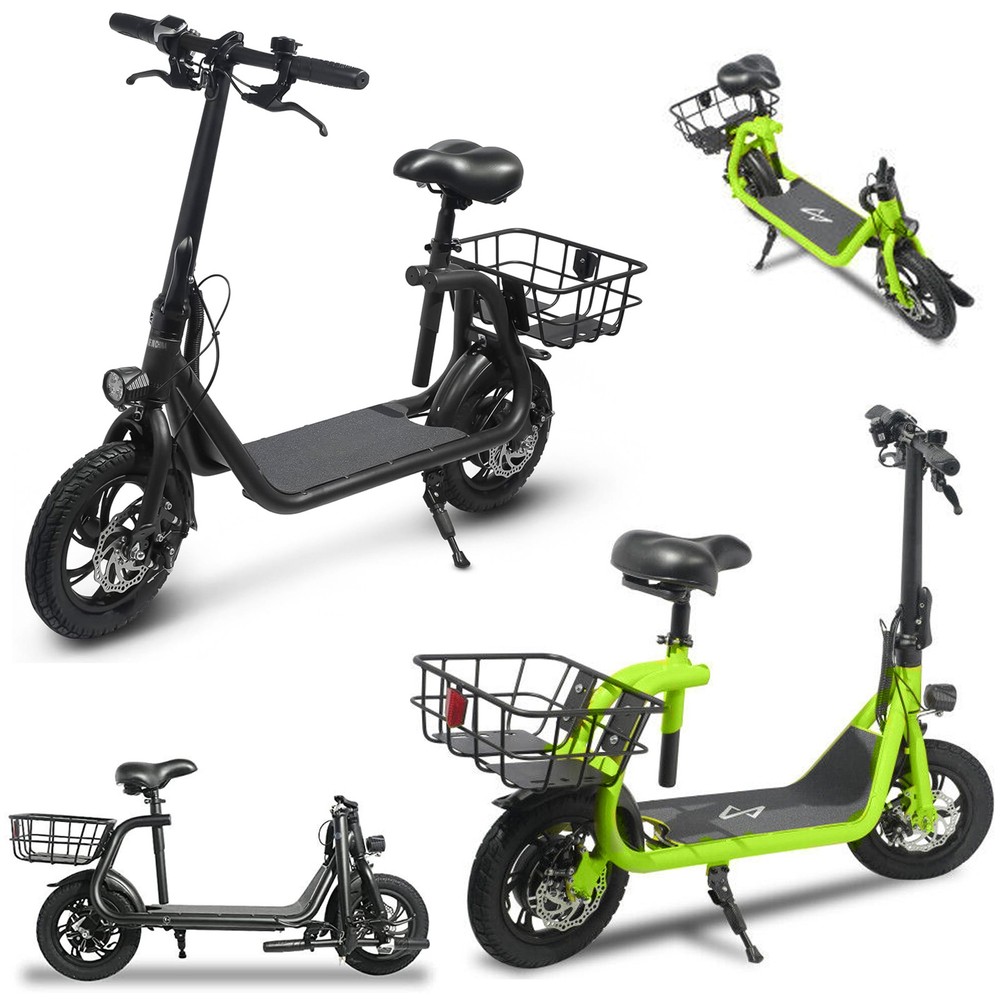 Adults Sports Electric Scooter w/Seat Folding 450W Electric Moped for Commuter
