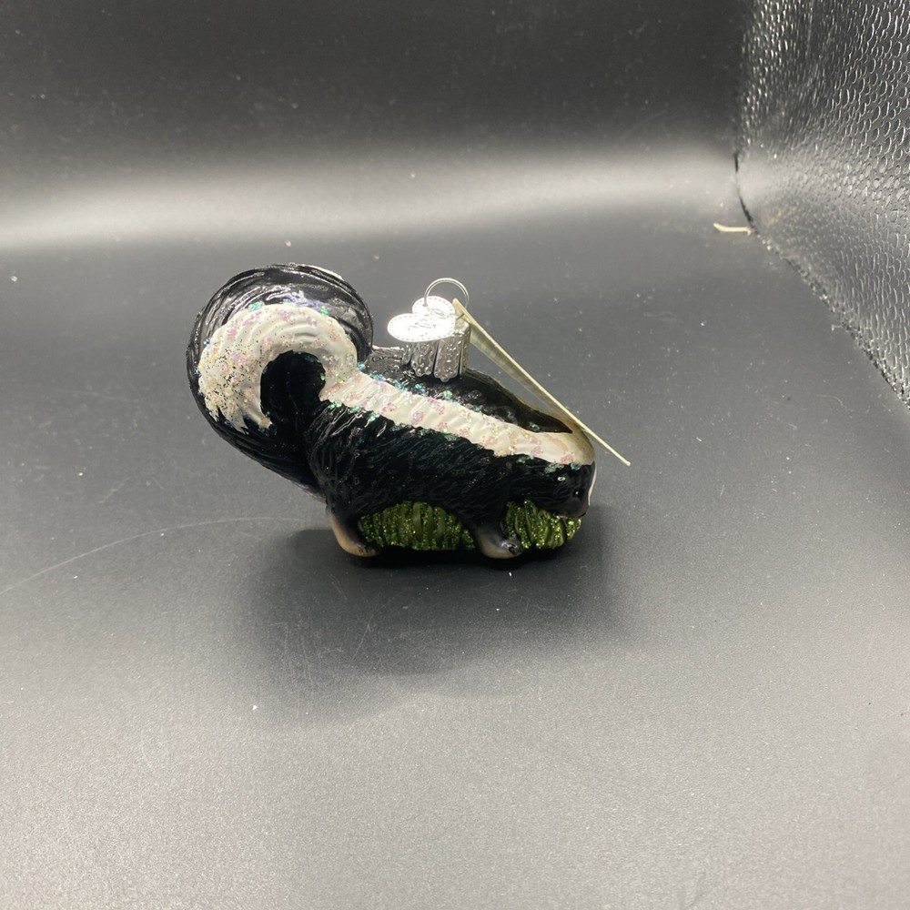 OWC Old World Christmas Blown Glass Skunk #12299 Vintage W/ Org Tags