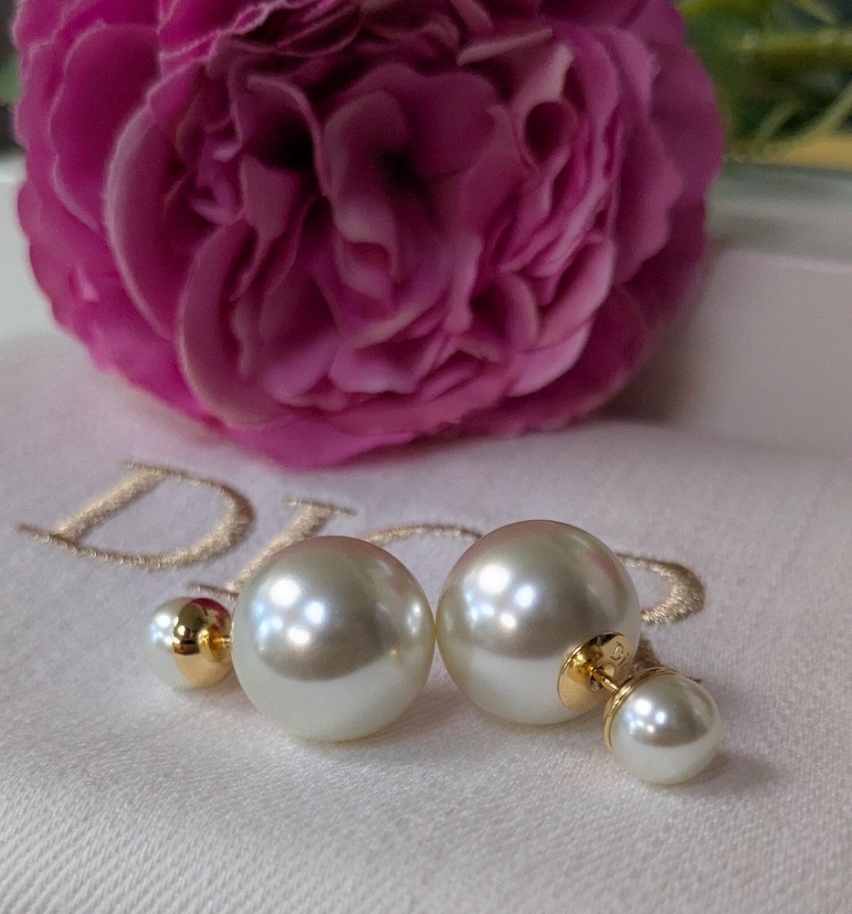 Dior Tribales Gold-Finish Resin Pearls Earrings - Pre-owned