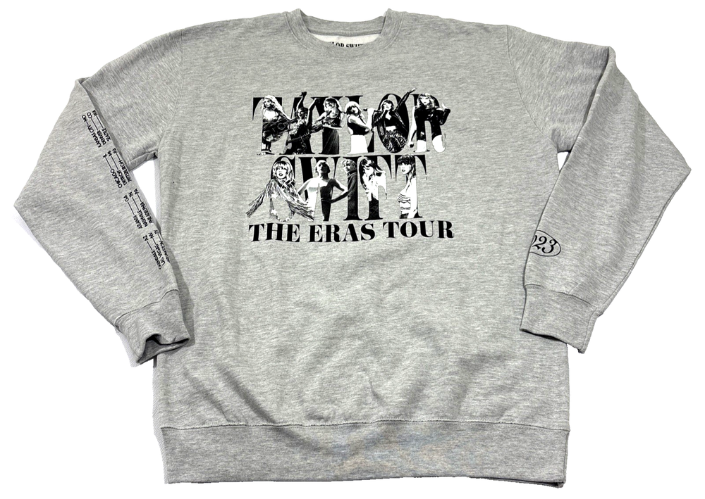 Taylor Swift Eras Tour Dates 2023 Sweatshirt Size XL Gray Official NWOT Merch!!