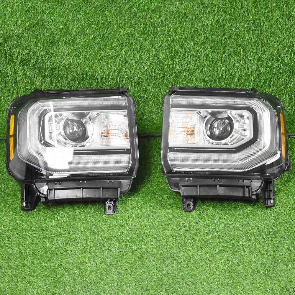For 2016-18 GMC Sierra 1500 HID/Xenon Type LED DRL Projector Headlight Headlamp
