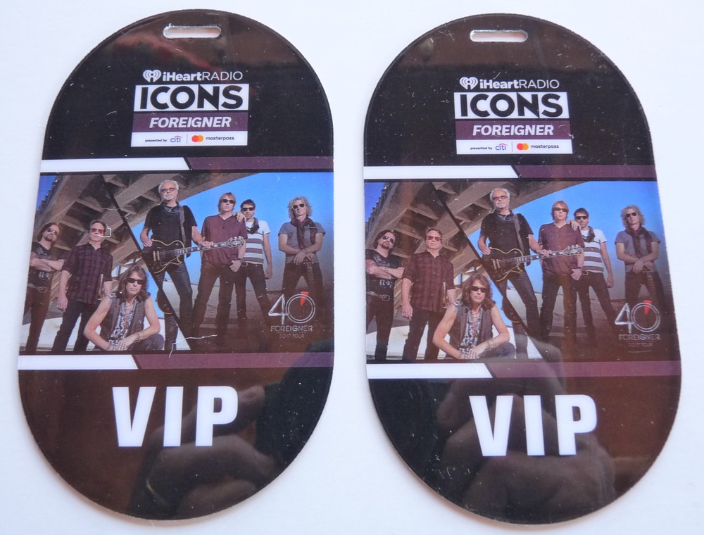 Foreigner I-Heart Radio Icons 2016 Concert Tour VIP Backstage Pass Laminate D22