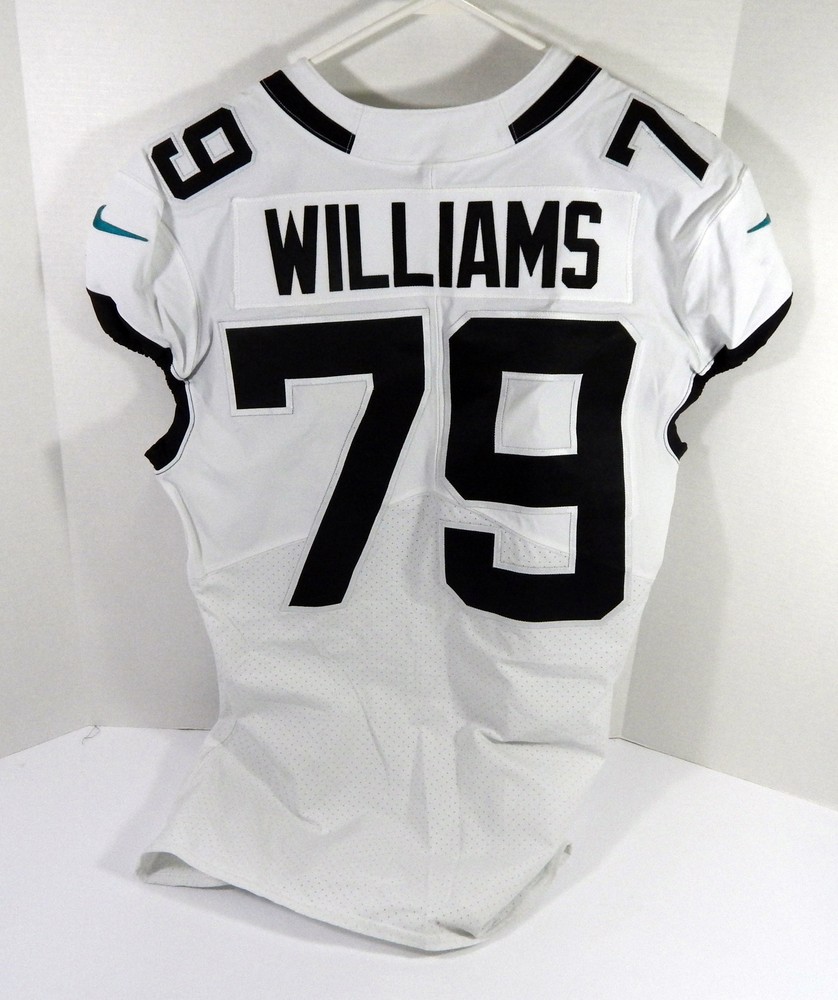 2018 Jacksonville Jaguar Andrew Williams #79 Game Issued White Jersey 100 25 P 2