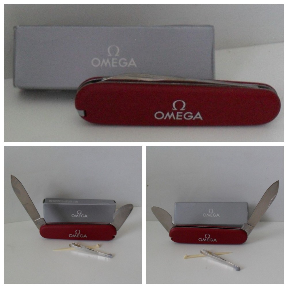 Omega Watch x Victorinox Swiss Pocket Knife Stainless Steel Blades 4 Tool NEW
