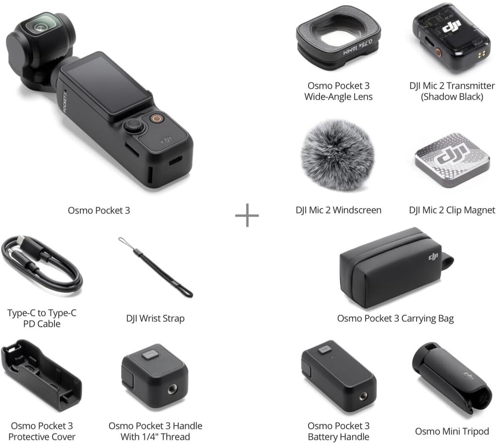 Brand New DJI Osmo Pocket 3 Creator Combo 4K Camera 3-Axis Gimbal Mic Tripod