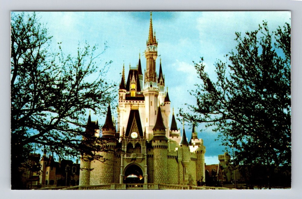 Vintage Orlando Florida Disney World Cinderella Castle Fantasyland Postcard