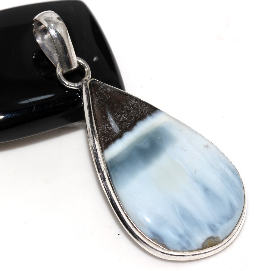Owhyee Blue Opal 925 Silver Plated Gemstone Pendant 2