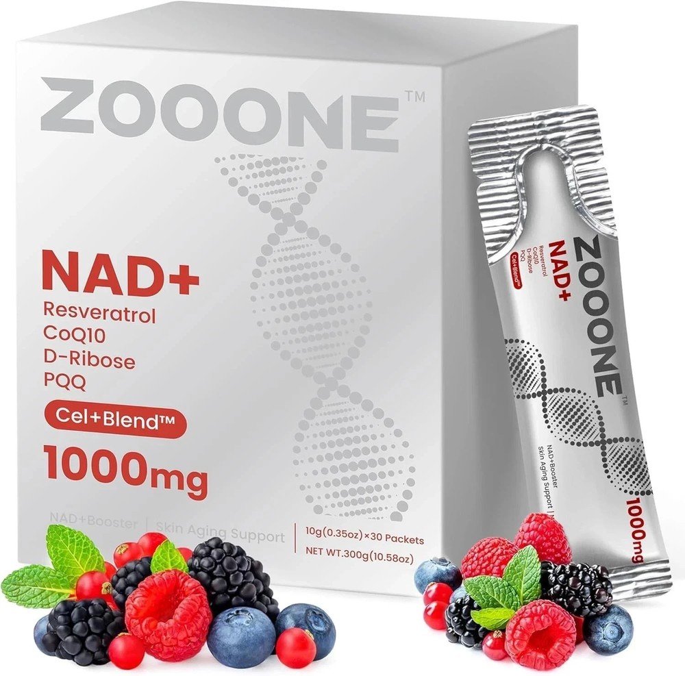 zooone- NAD+ Supplement 30pcs,Premium Nicotinamide Riboside & Resveratrol