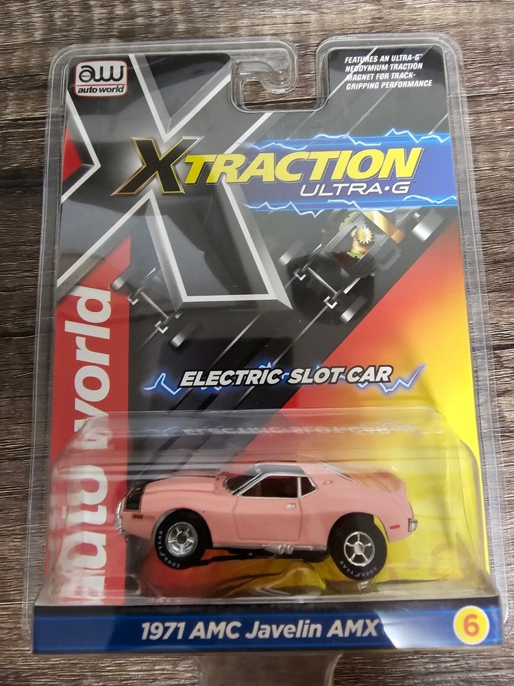 Autoworld HO Slot Car New X Traction 1971 AMC Javelin AMX Pink
