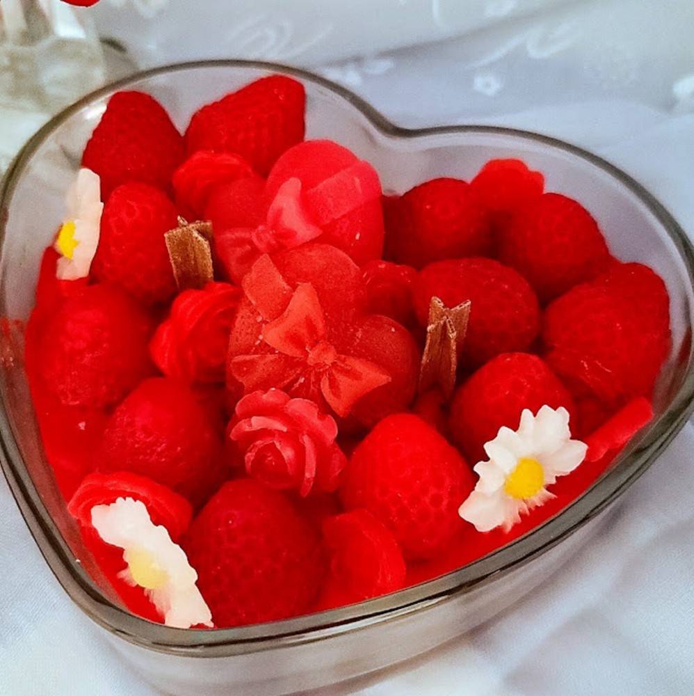 Valentine's Day Heart Shaped Jar Candle - 6 Inch Unique Gift-image