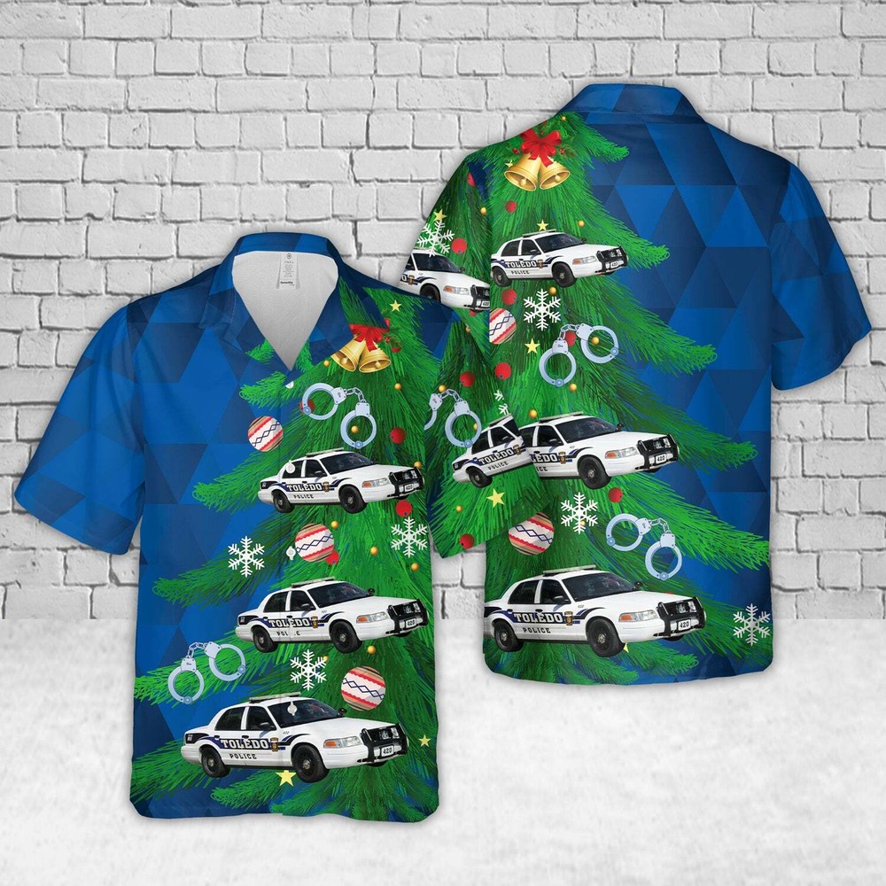Toledo Ohio Police Department Ford Crown Victoria unit Christmas Hawaiian Shirt
