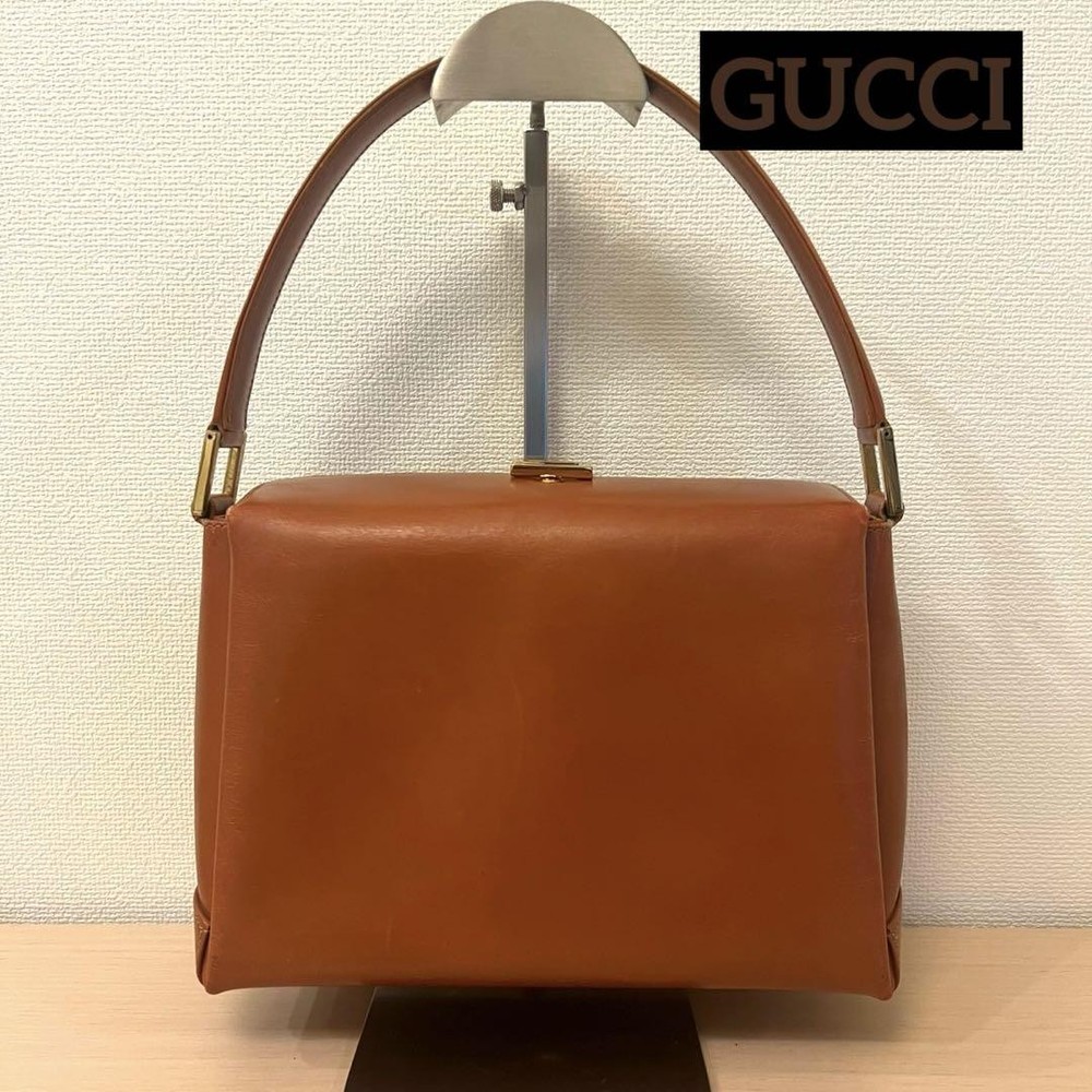 GUCCI Brown Leather Shoulder Bag Authentic G04091330