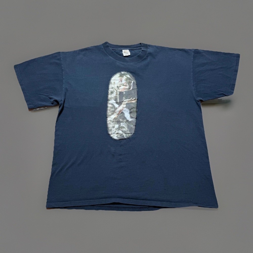 Vintage 90s Archaic Smile Angel Patch Graphic Single Stitch T-Shirt - Size XL