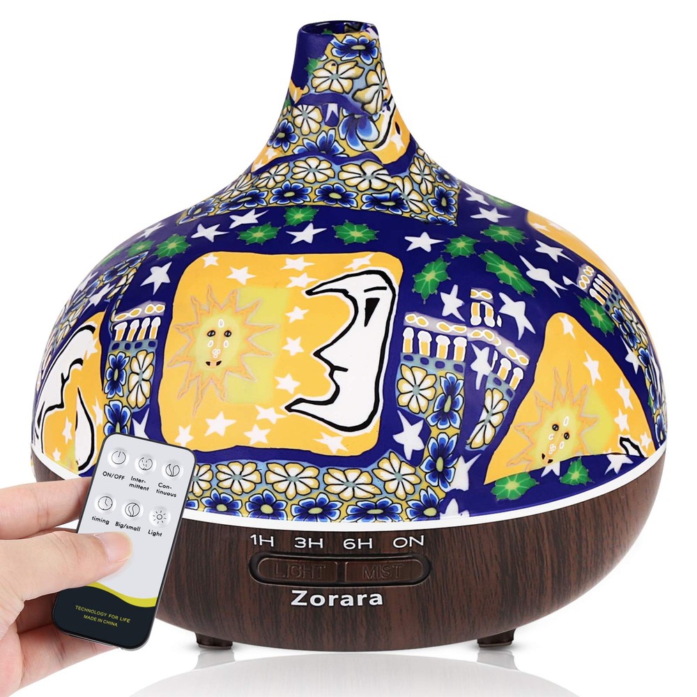 Essential Oil Diffuser 550ml Cool Mist Humidifier 3D Glass Ultrasonic Aromath...