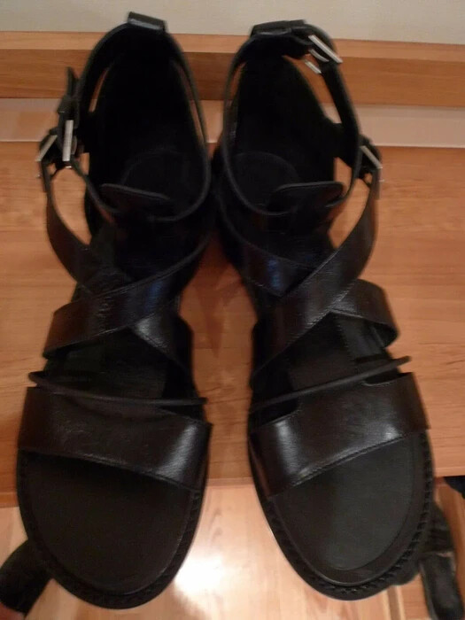 DIOR HOMME Hedi Slimane Gladiator Multi Strap Leather Sandals Italy Size 45 US 12