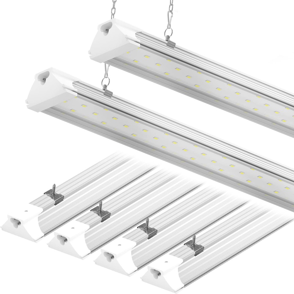 6 Pack LED Shop Light 4FT 60W, 8700LM Linkable Utility Shop Light 5000K Dayli...