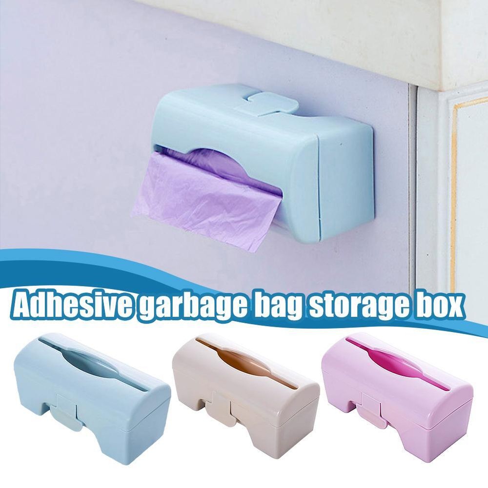 Wall-Mounted Trash Bag Storage Box Kitchen Garbage Bag Dispenser GXX