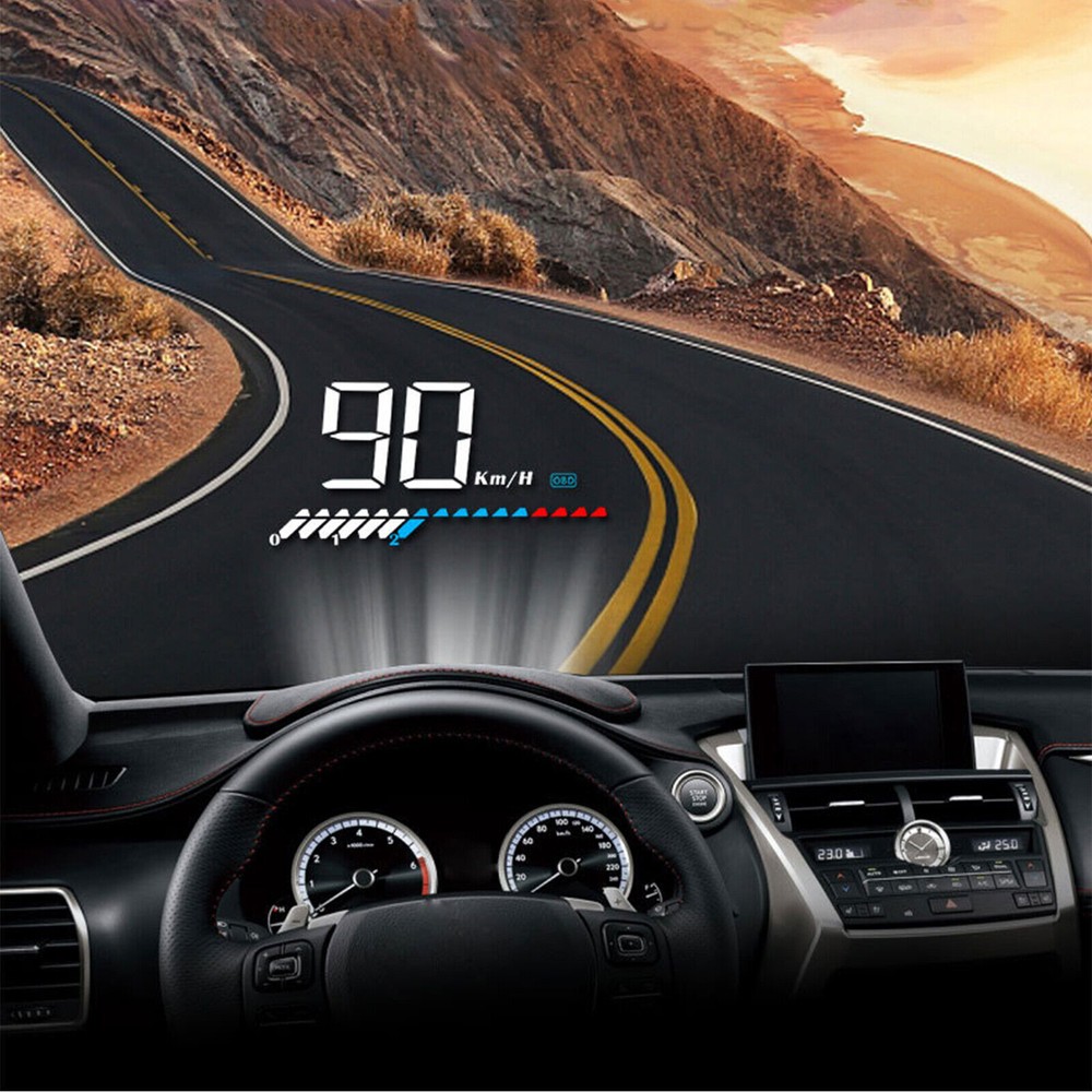 Universal Digital Car GPS HUD Head Up Display LED HD Speedometer Overspeed Alarm