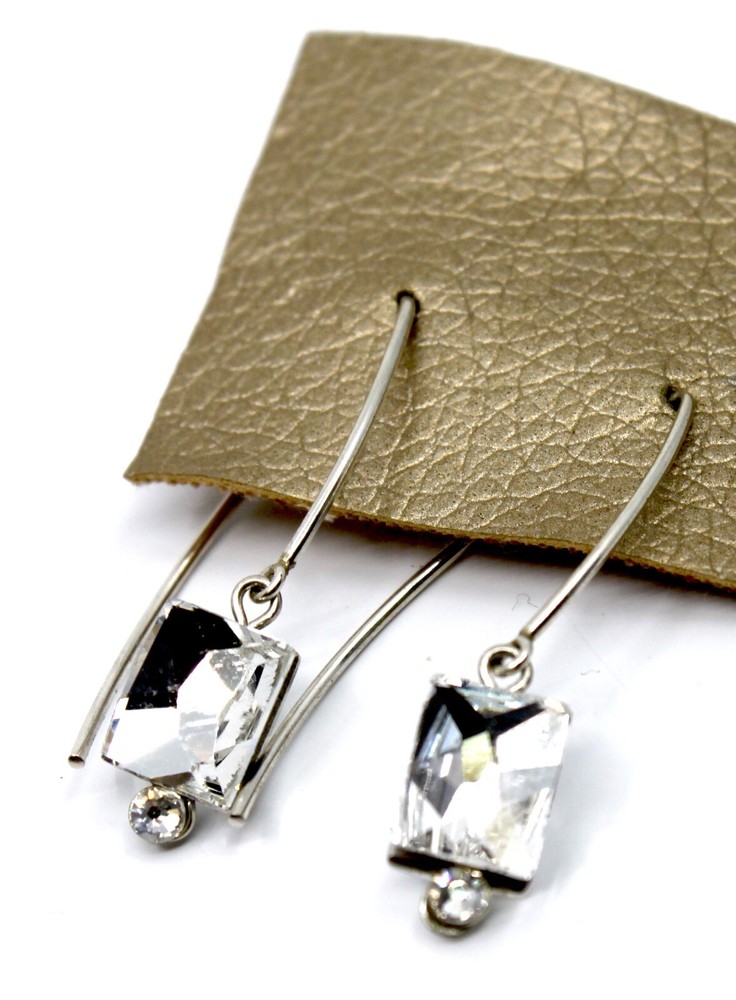 Seasonal Whispers Silver Threader Drop Earrings Swarovski Crystals  #2-image