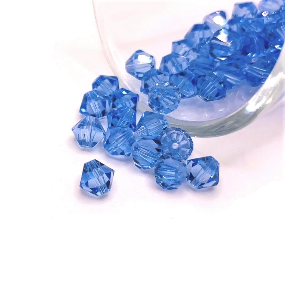 4, 20 or 50 BULK pcs 6mm Bicone Bead Blue December Birthstone-US Seller- LB948