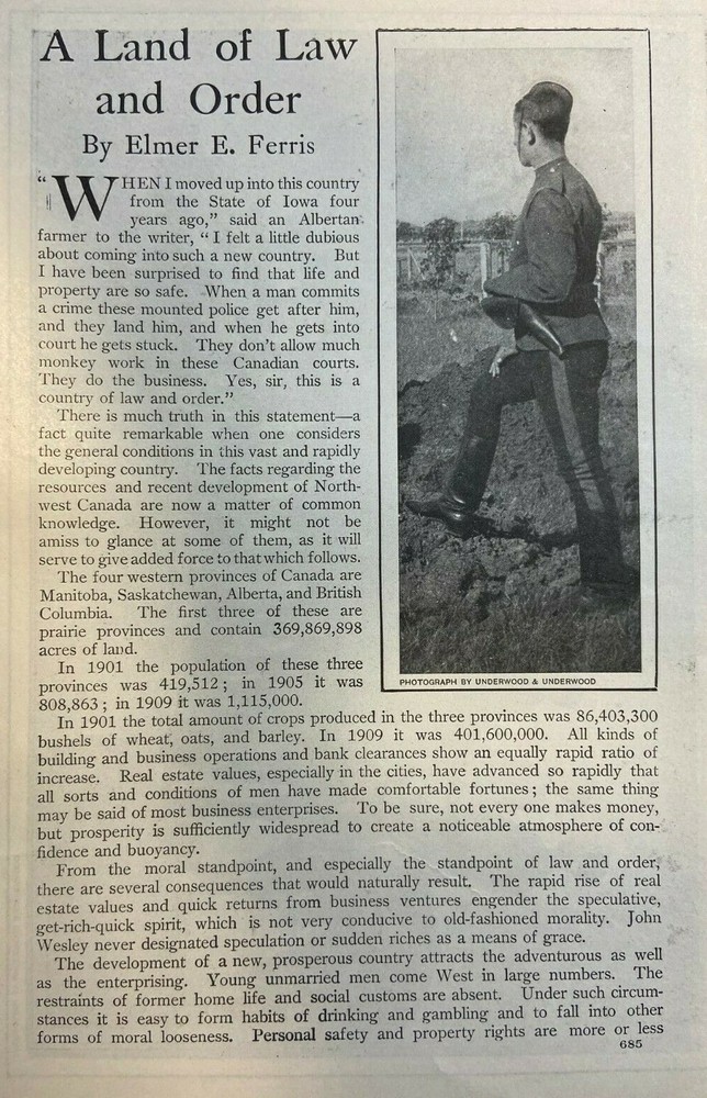 1911 Canada MOUNTIES Northwest Mounted Police illustrated