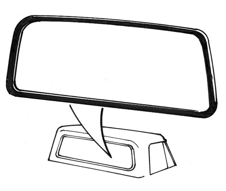 1967-72 Ford Truck C7TZ-8142084-B Chrome Back Glass Seal with Groove