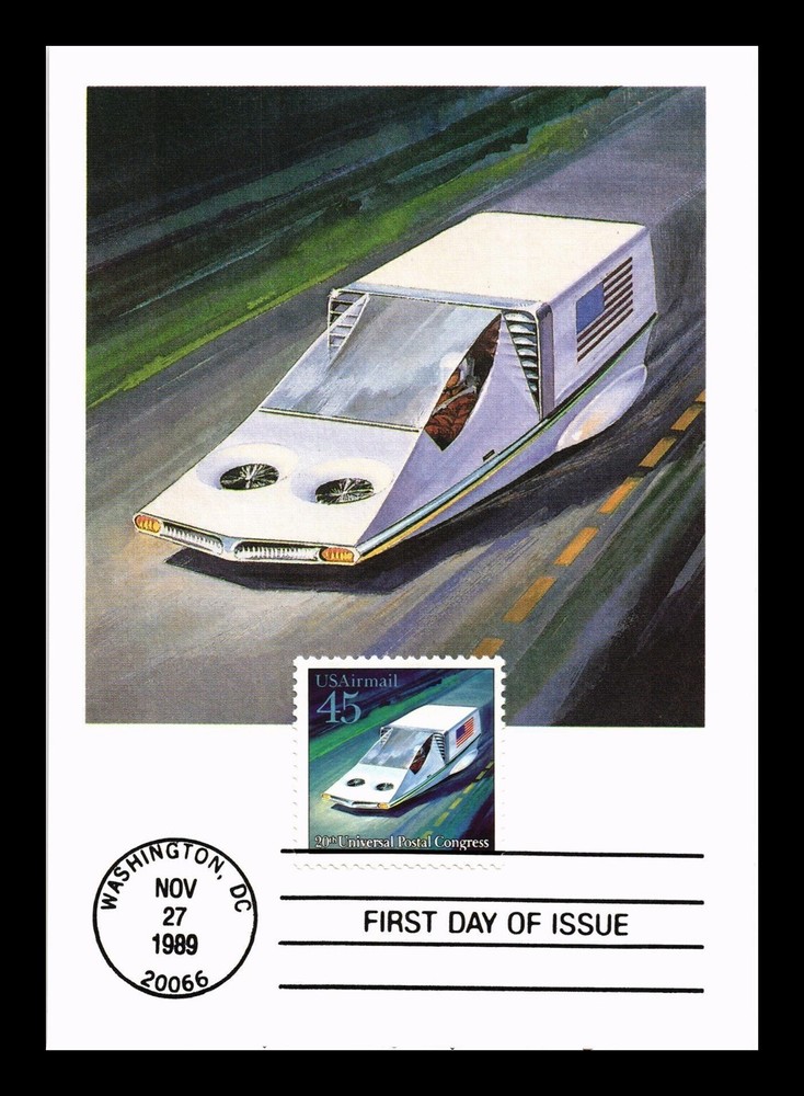 DR JIM STAMPS US MAXI CARD 45C AIRMAIL AIR CUSION MAIL VEHICLE FIRST DAY ISSUE