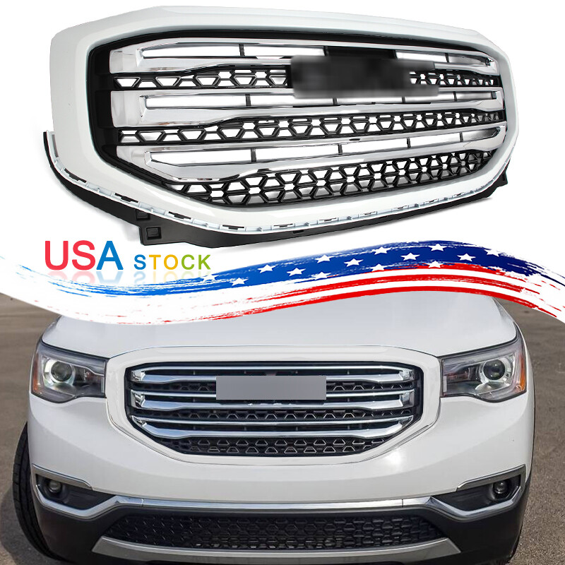 For 2017-2019 GMC Acadia SL Front Bumper Grille Grill Assembly Summit White Trim