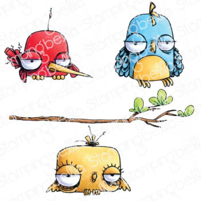 Oddball Bird Set of 4 Cling Rubber Stamps Free USA Shipping