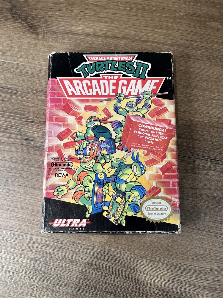 Nintendo NES Turtles II: Arcade Game Box, Cart, Protector, No Manual - Tested!