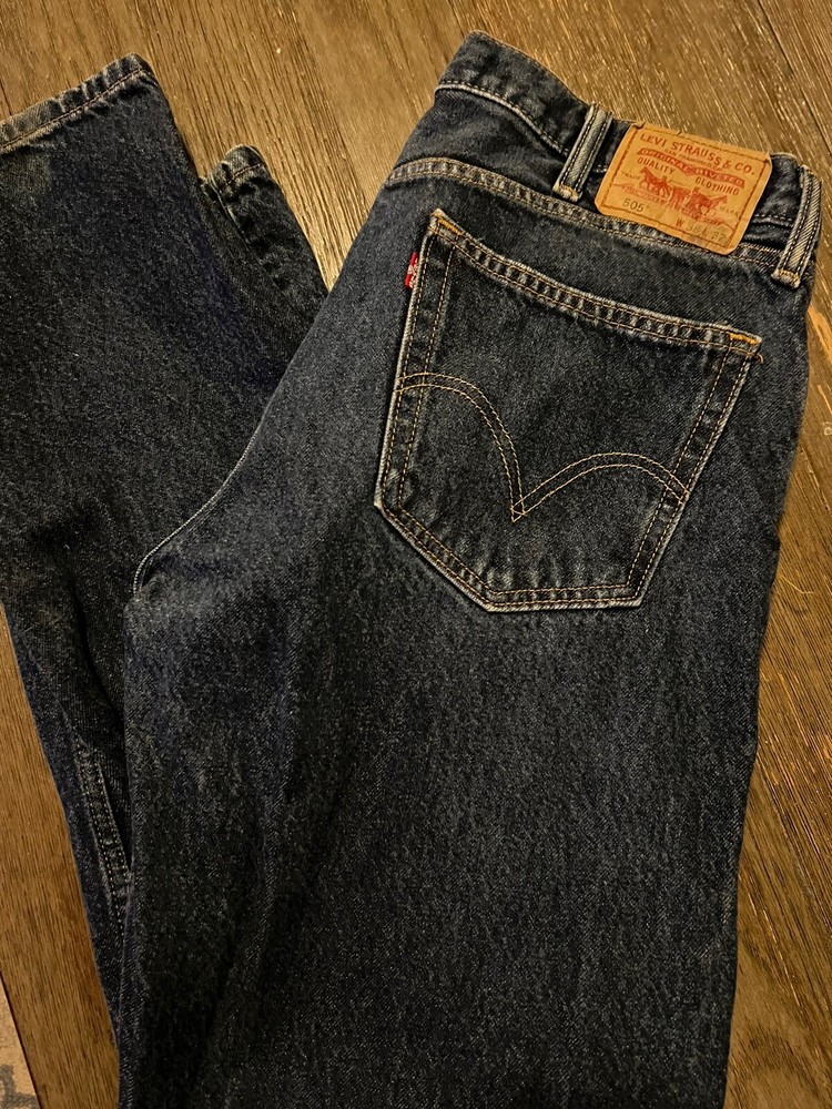 Vintage Levi's 505  Jeans Regular 38 X 32 Straight Leg Denim 90s Blue Lebotho