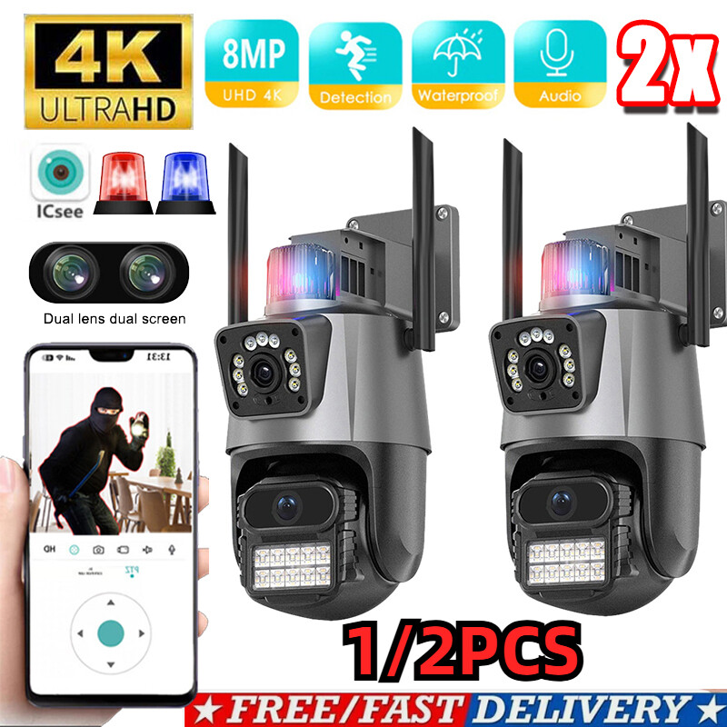 Camaras De Seguridad Wifi Exterior 1080P Inalambrica Con Vision Nocturna Video~