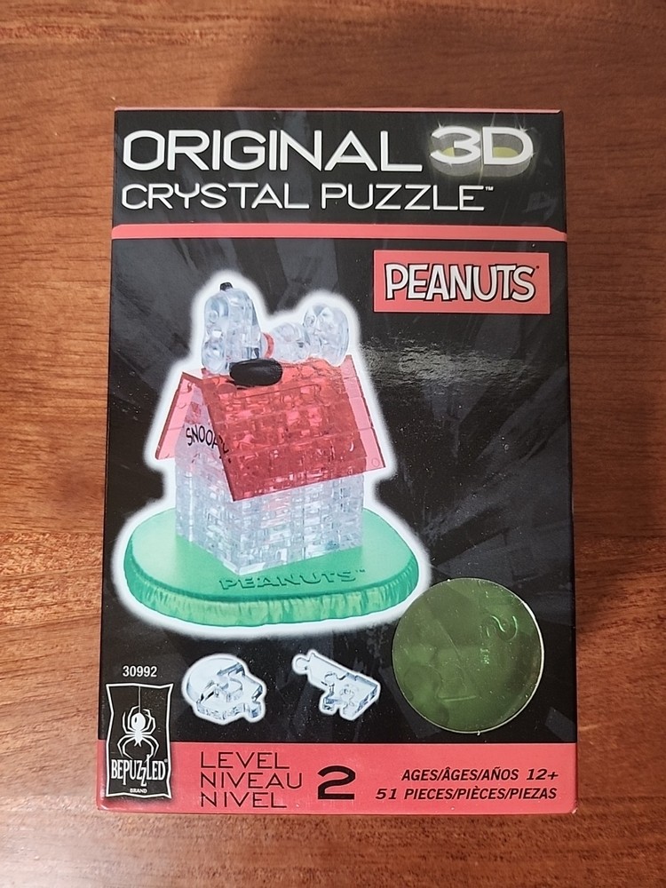 3D Crystal Jigsaw Puzzle Snoopy On House 51 Pcs Fun Challenge