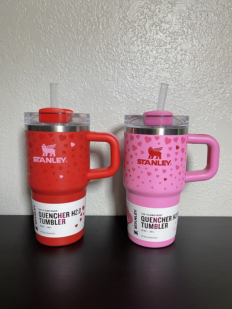 Stanley Cup Valentine’s Day 2025 Ruby Red & Sweet Hearts 20 oz 2 Pack Tumblers