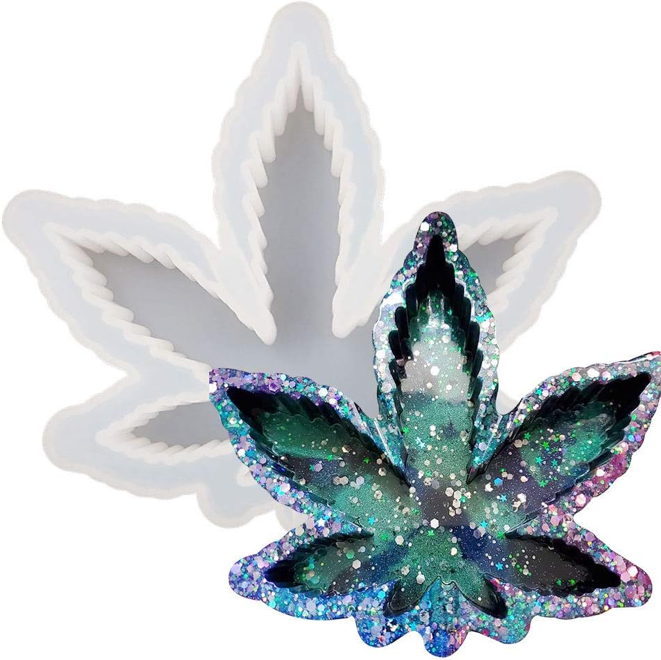 1 Pcs Maple Leaf Resin Mold for Weed Ashtray or Leaf Tray, Silicone Craft Mold