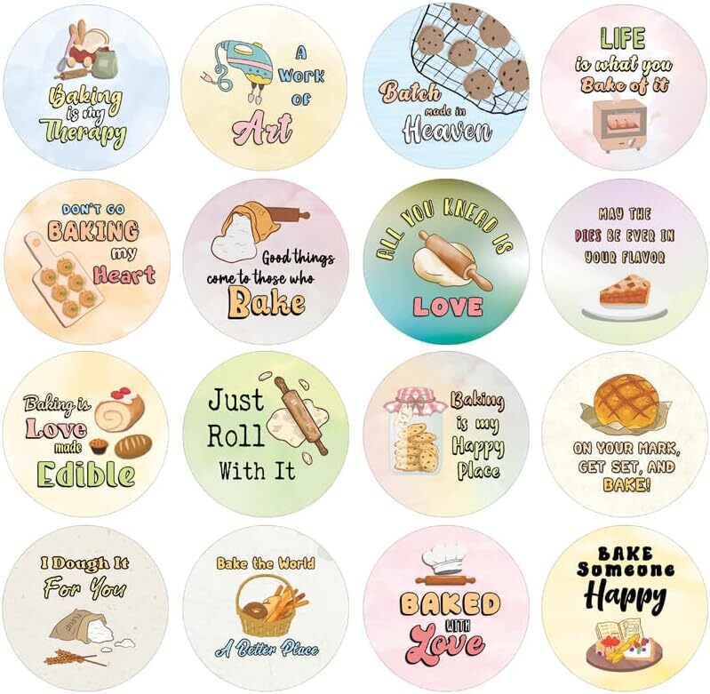 Baked with Love Stickers - 10 Sets of 16 Unique Designs