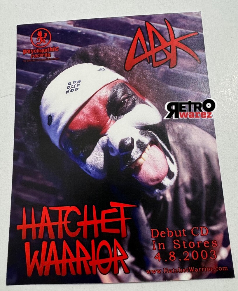Anybody Killa - Hatchet Warrior Promo Flyer 4.25x5.75” insane clown posse ABK