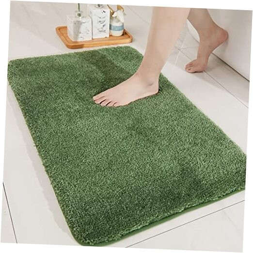 Extra Thick Anti-Slip Bath Rugs Soft Green 24x36 Inch Bathroom Mats