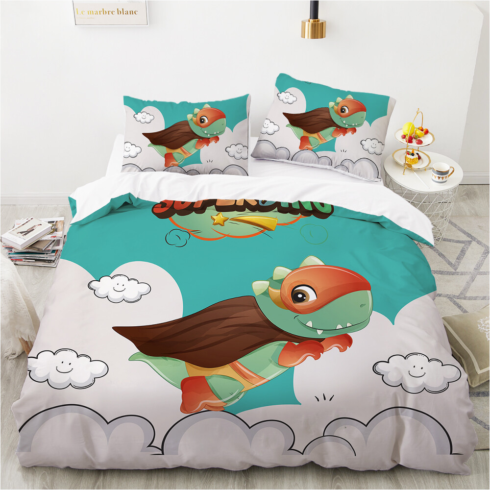 3D Dinosaur Flying ZHUA019 Bed Pillowcases Quilt Duvet Cover Set Queen King Zoe