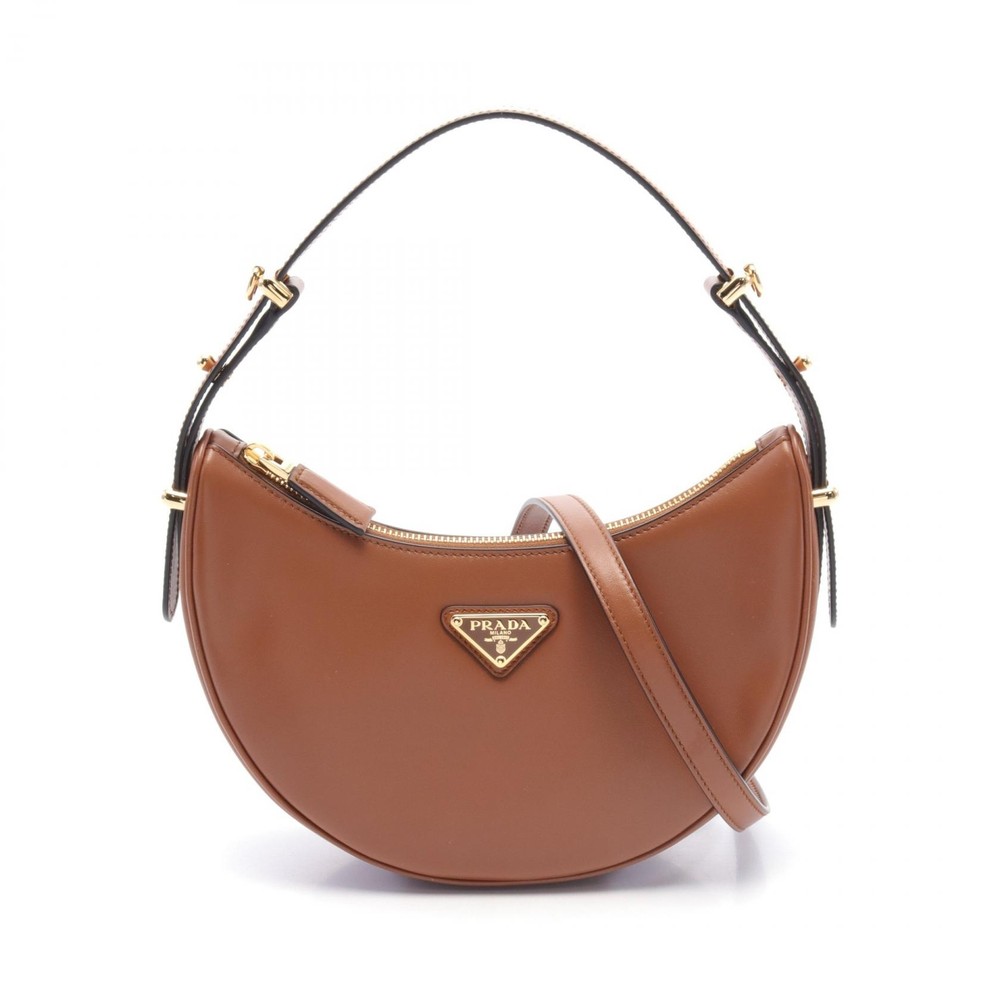 PRADA Soft Calf Leather Arce Crossbody Shoulder Bag in Brown 1BC194ASKF0XUG