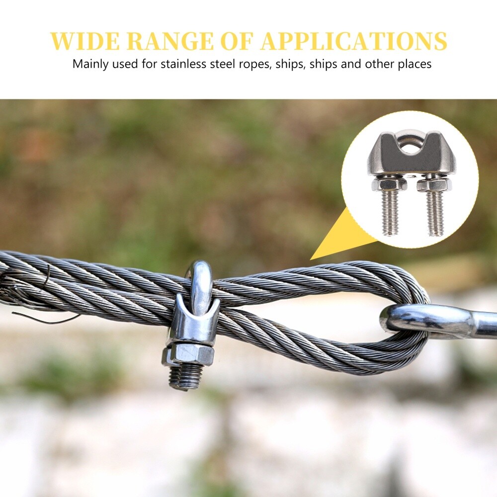 16 Pcs Crimp Wire Rope Chuck Connector Patio String Light Hardware