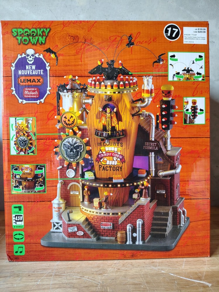 Lemax Spooky Town 2025 The Counts Candy Corn Factory Michaels Exclusive